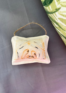Oyster Nativity pillow ornament