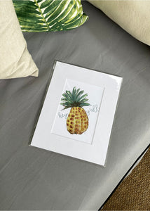 Hey Y'all Pineapple Matted Print