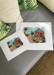 Beach House Matted Print