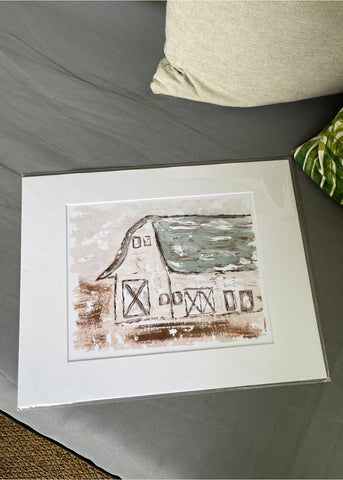 Costal Barn Matted Print