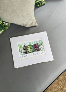 Rainbow Row Matted Print