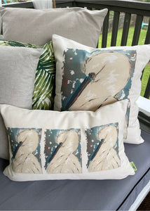 Teal Egret Pillow